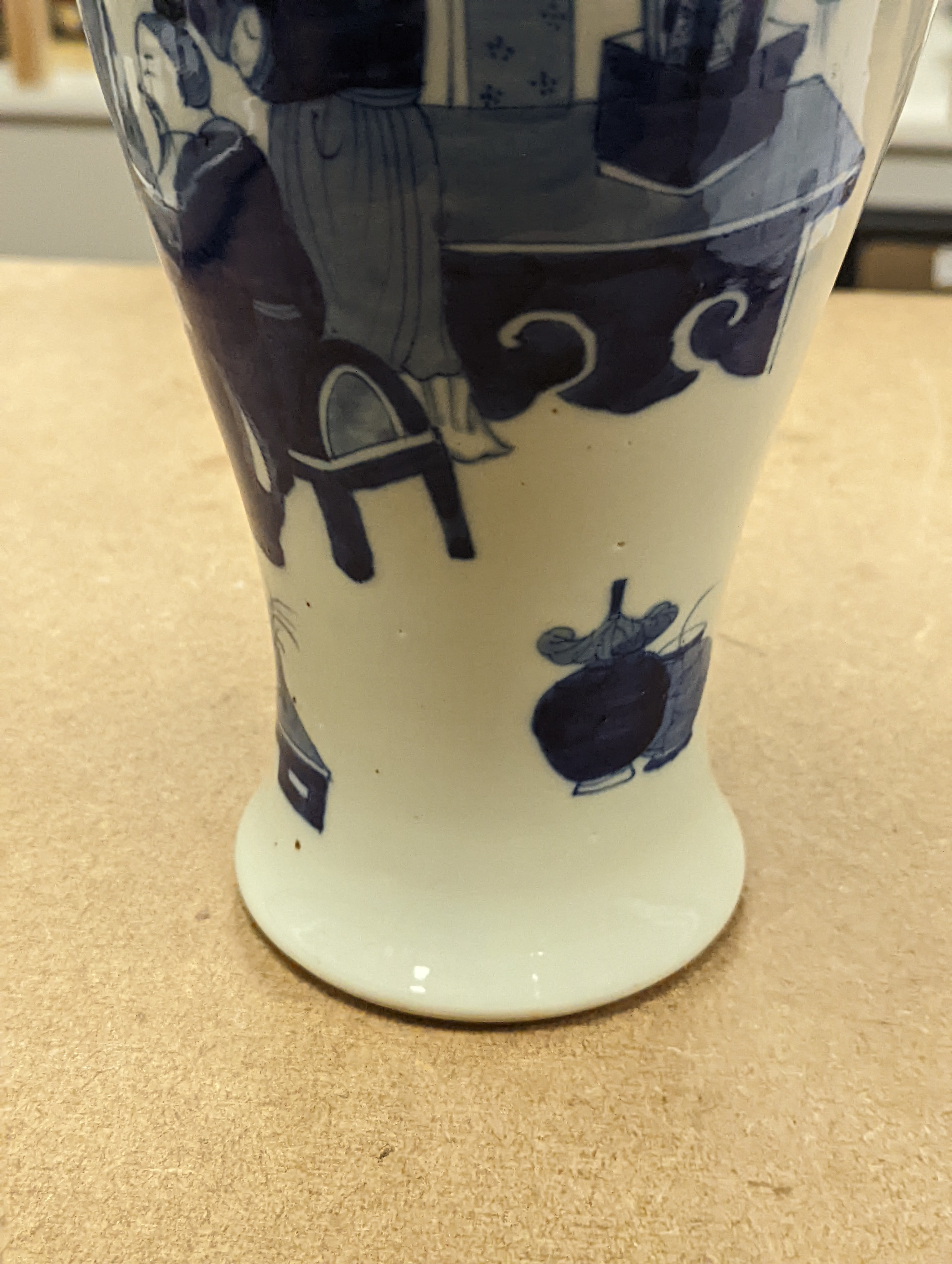 A Chinese underglaze blue baluster vase, 30 cms high.